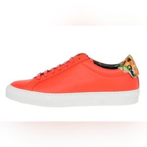 Givenchy Burnt orange Tribal Print leather sneakers
